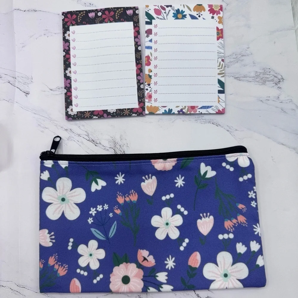 The Notebook Hardcover Floral Stationary Set Blue Floral Theme